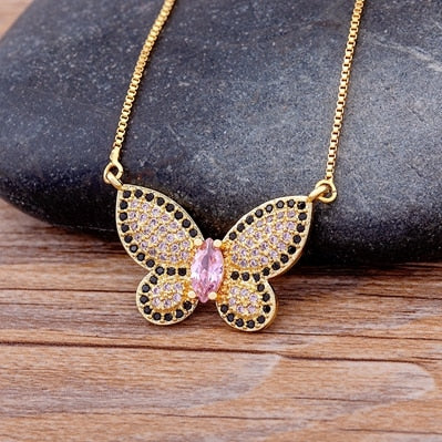 Butterfly Pendant Chain Necklaces For Women Girl