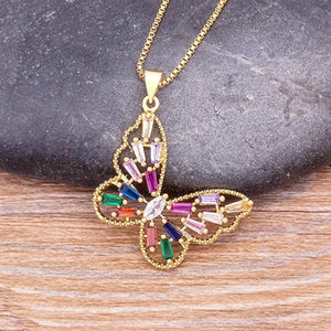 Butterfly Pendant Chain Necklaces For Women Girl