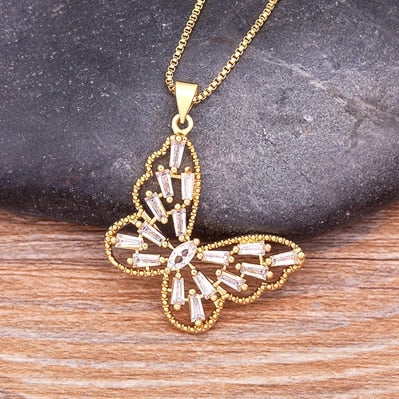 Butterfly Pendant Chain Necklaces For Women Girl