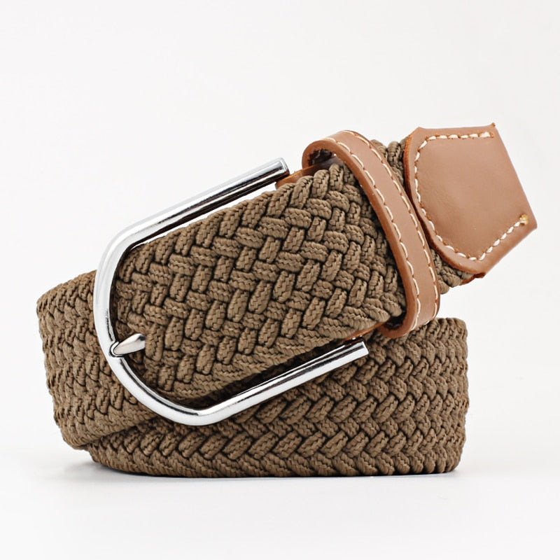 New Fashion Casual Canvas Belt Women Men Metal Pink Buckle