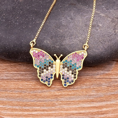 Butterfly Pendant Chain Necklaces For Women Girl