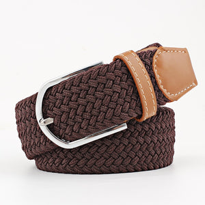 New Fashion Casual Canvas Belt Women Men Metal Pink Buckle