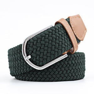 New Fashion Casual Canvas Belt Women Men Metal Pink Buckle