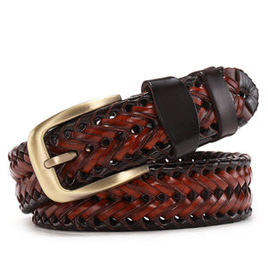 Men's Genuine Leather Braided Belts Webbing High Quality