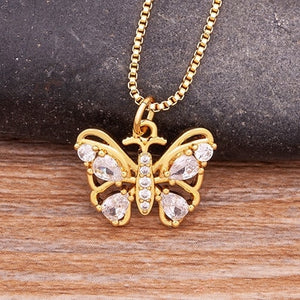 Butterfly Pendant Chain Necklaces For Women Girl