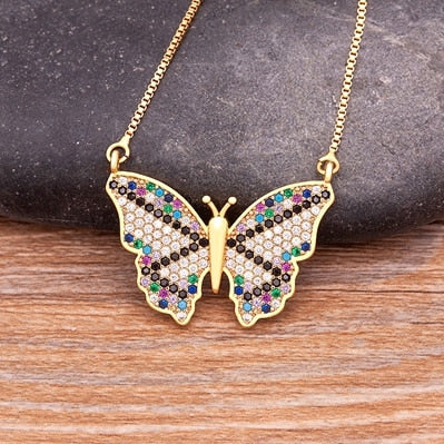 Butterfly Pendant Chain Necklaces For Women Girl