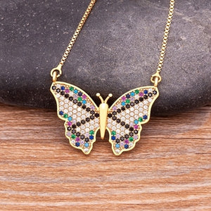 Butterfly Pendant Chain Necklaces For Women Girl