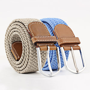 New Fashion Casual Canvas Belt Women Men Metal Pink Buckle