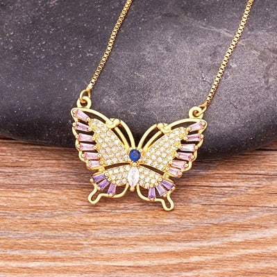 Butterfly Pendant Chain Necklaces For Women Girl