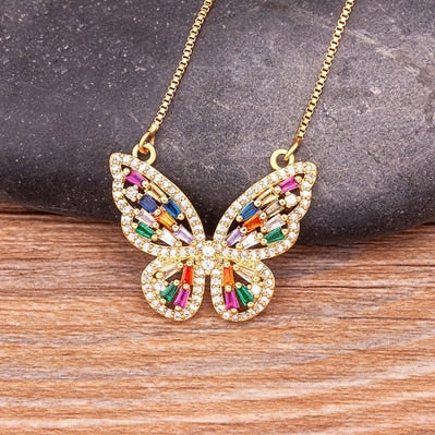 Butterfly Pendant Chain Necklaces For Women Girl