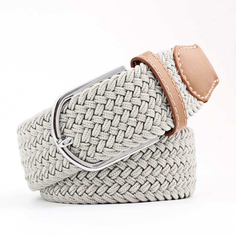 New Fashion Casual Canvas Belt Women Men Metal Pink Buckle