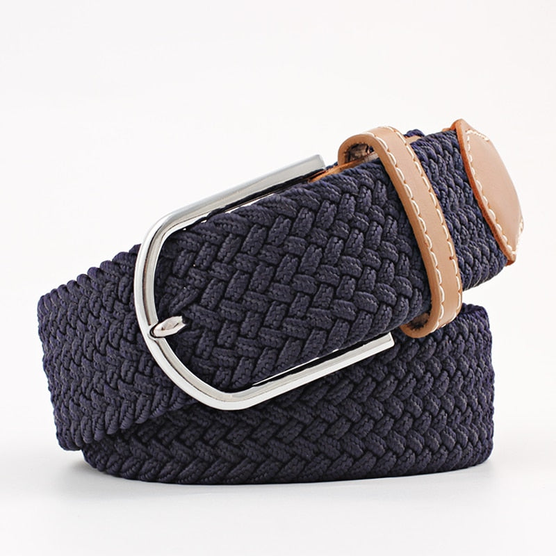 New Fashion Casual Canvas Belt Women Men Metal Pink Buckle