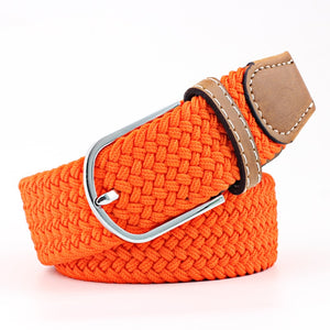 New Fashion Casual Canvas Belt Women Men Metal Pink Buckle