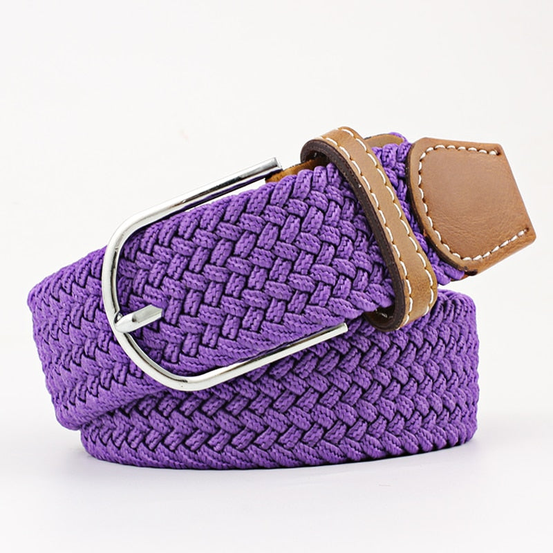 New Fashion Casual Canvas Belt Women Men Metal Pink Buckle