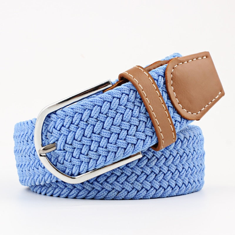 New Fashion Casual Canvas Belt Women Men Metal Pink Buckle