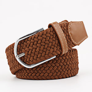 New Fashion Casual Canvas Belt Women Men Metal Pink Buckle