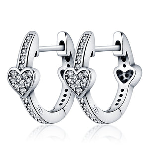 Chams De Plata 925 Heart Butterfly Drop Earring