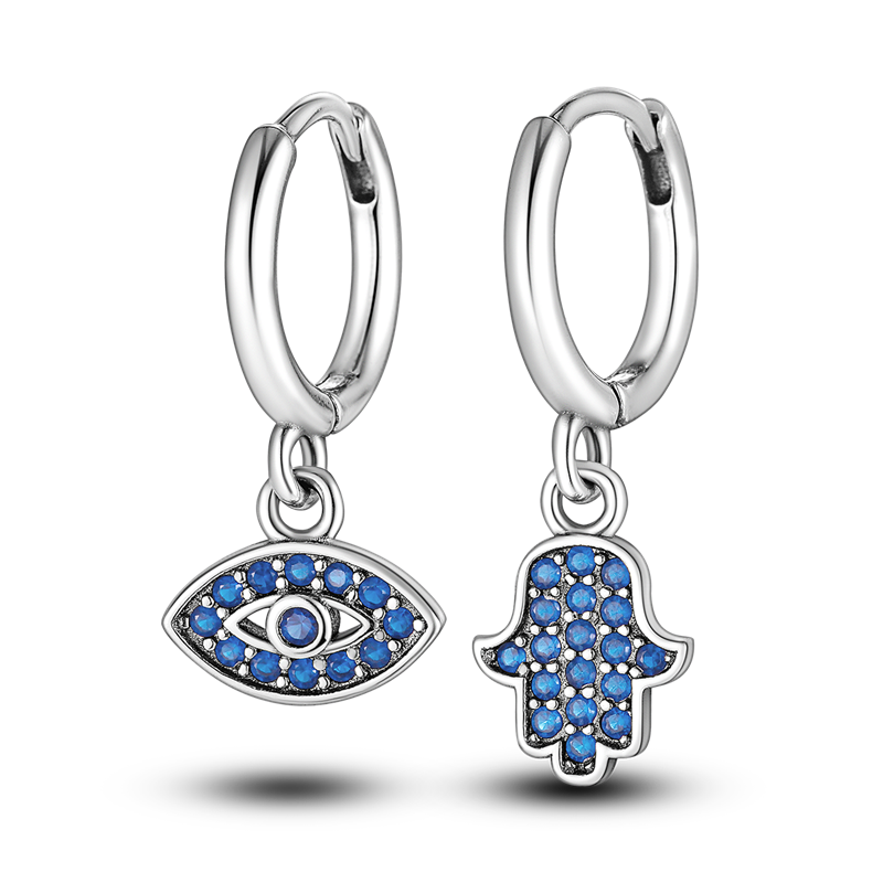 Chams De Plata 925 Heart Butterfly Drop Earring