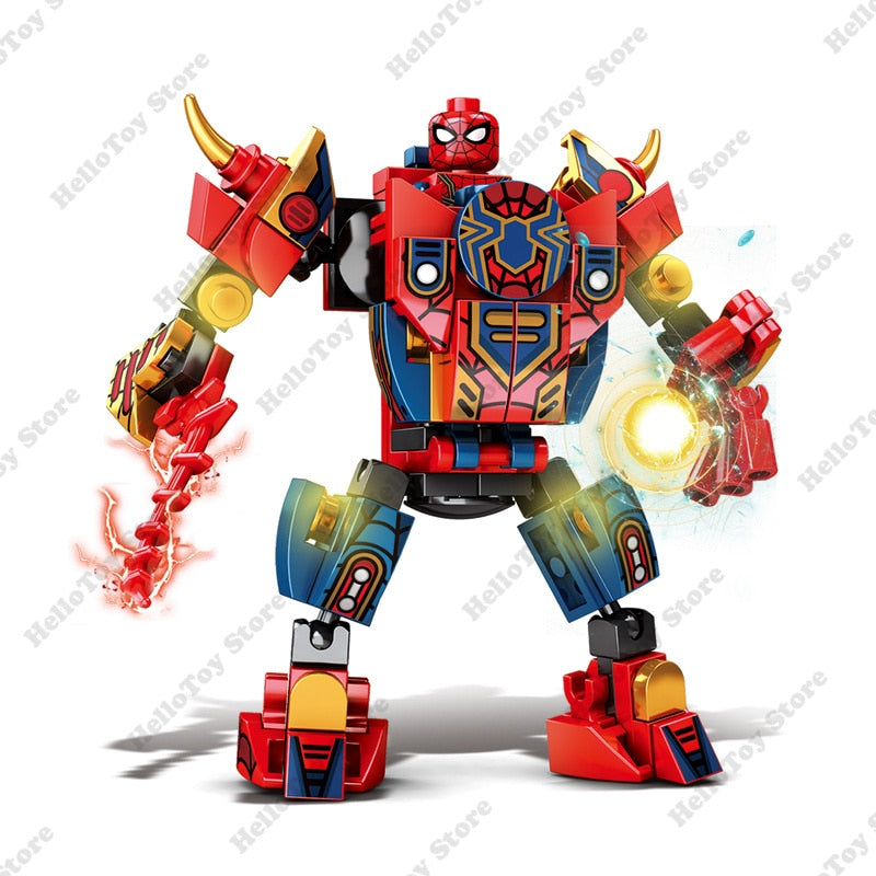 Disney Marvel Superhero Transforming Mecha Motorcycle 2 in 1 Building Blocks