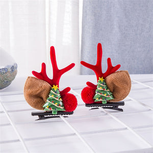 Christmas Elk Ear Hair Clip Women Girl Santa Snowman