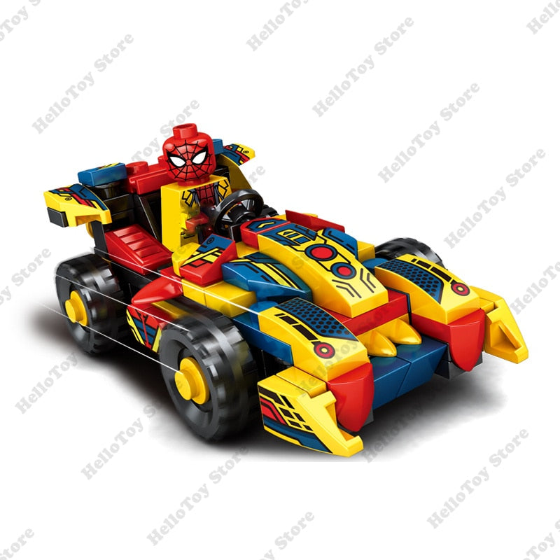 Disney Marvel Superhero Transforming Mecha Motorcycle 2 in 1 Building Blocks