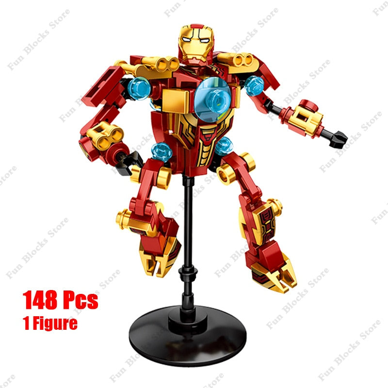 Disney Marvel Superhero Transforming Mecha Motorcycle 2 in 1 Building Blocks