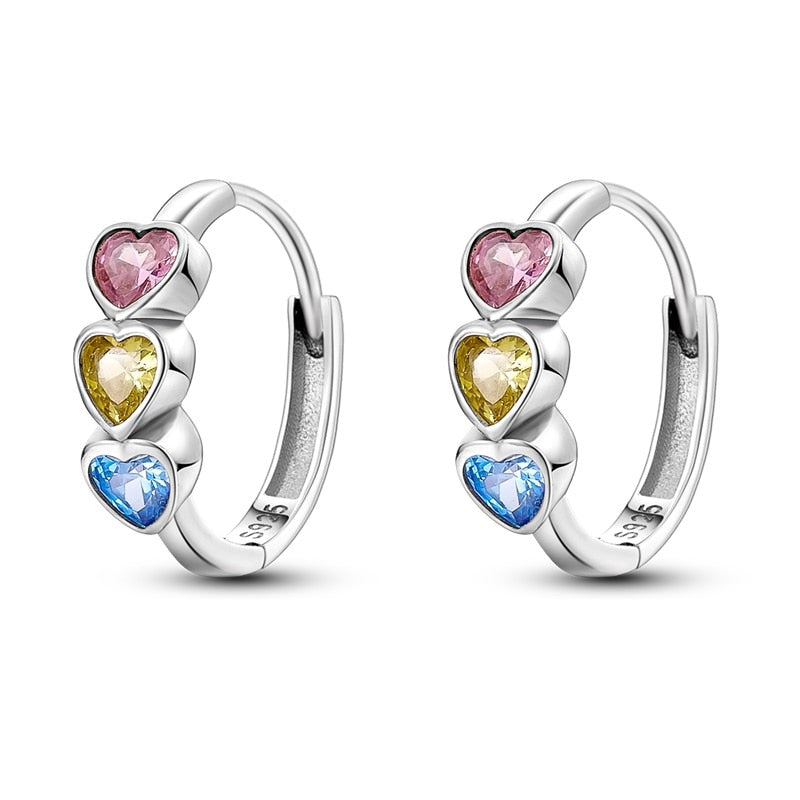 Chams De Plata 925 Heart Butterfly Drop Earring