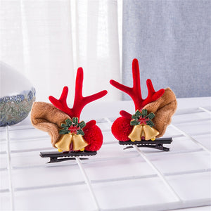 Christmas Elk Ear Hair Clip Women Girl Santa Snowman