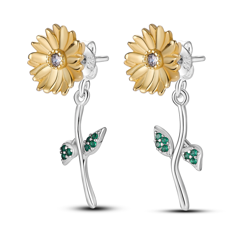 Chams De Plata 925 Heart Butterfly Drop Earring