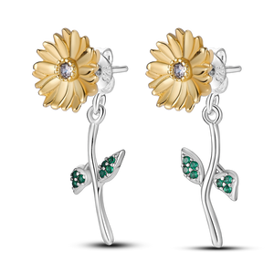 Chams De Plata 925 Heart Butterfly Drop Earring