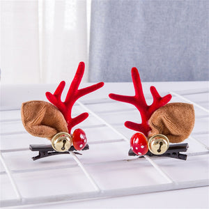 Christmas Elk Ear Hair Clip Women Girl Santa Snowman