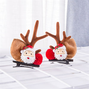 Christmas Elk Ear Hair Clip Women Girl Santa Snowman