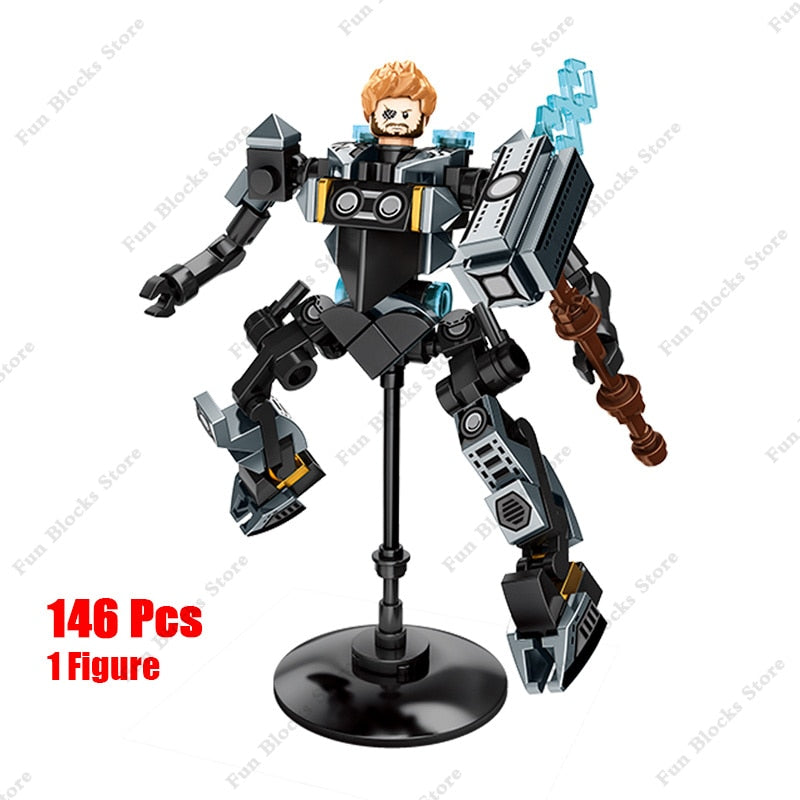 Disney Marvel Superhero Transforming Mecha Motorcycle 2 in 1 Building Blocks