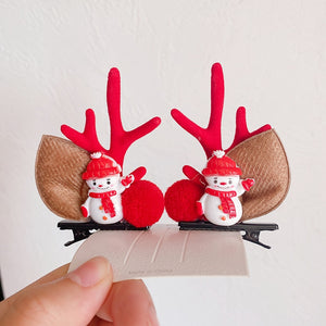 Christmas Elk Ear Hair Clip Women Girl Santa Snowman