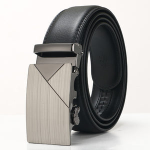 New Men Cowhide Belt Automatic Buckle Belt