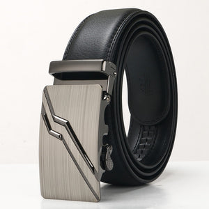 New Men Cowhide Belt Automatic Buckle Belt