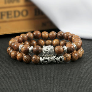 Buddha Head Bracelet for Women and  Men Natural Tiger Eye Lava Stone