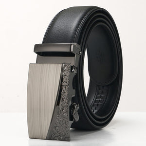 New Men Cowhide Belt Automatic Buckle Belt