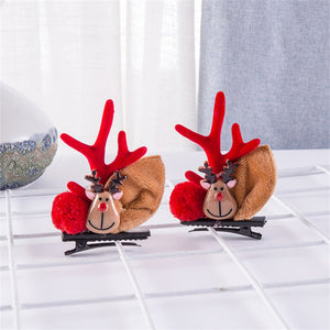 Christmas Elk Ear Hair Clip Women Girl Santa Snowman