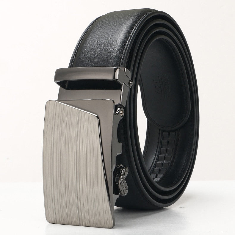 New Men Cowhide Belt Automatic Buckle Belt