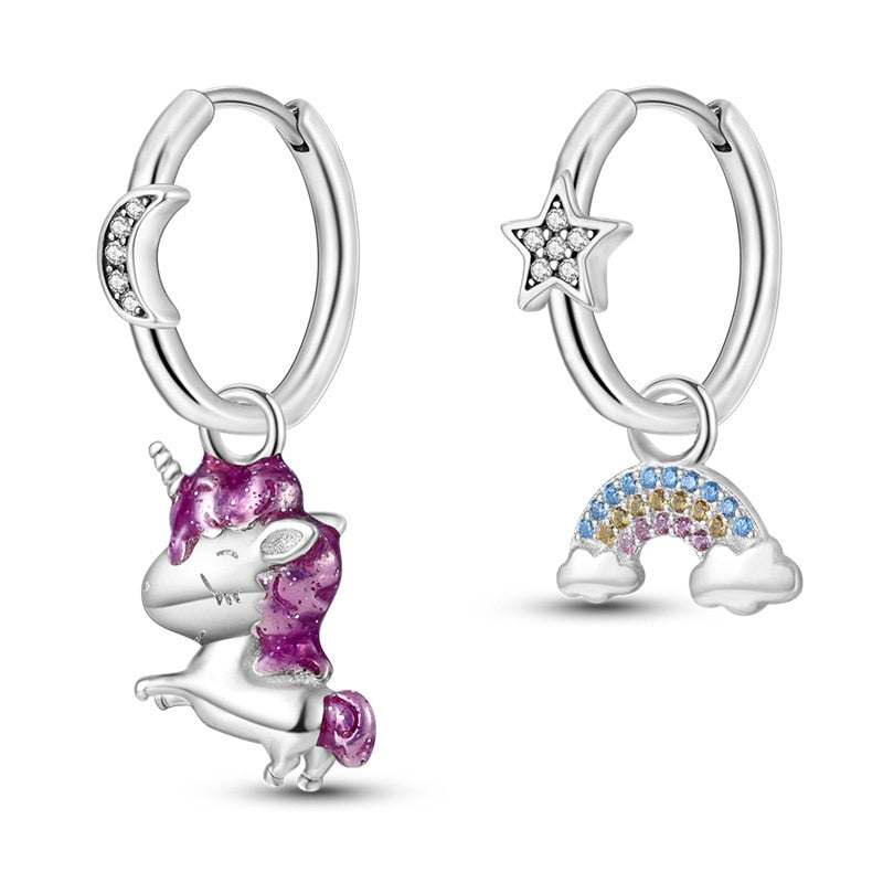 Chams De Plata 925 Heart Butterfly Drop Earring