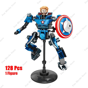 Disney Marvel Superhero Transforming Mecha Motorcycle 2 in 1 Building Blocks