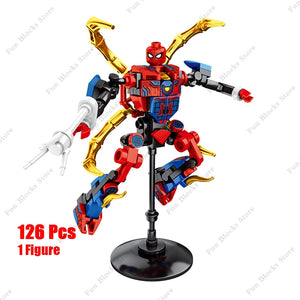 Disney Marvel Superhero Transforming Mecha Motorcycle 2 in 1 Building Blocks