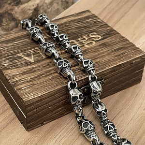 Punk Biker Style Skulls Bracelets Men Personality Polishing Stainless Steel Ghost Skeleton