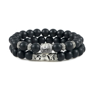 Buddha Head Bracelet for Women and  Men Natural Tiger Eye Lava Stone