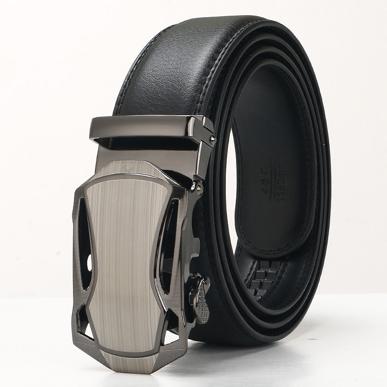 New Men Cowhide Belt Automatic Buckle Belt