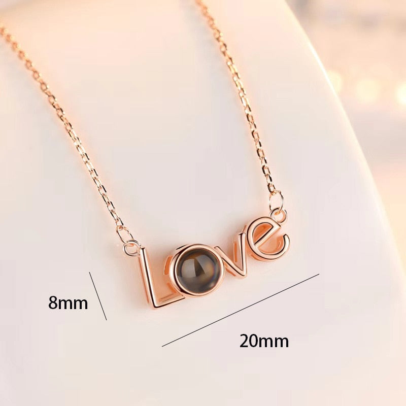 100 Languages I Love You Necklace Heart Pendant