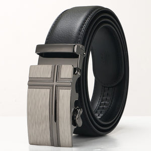 New Men Cowhide Belt Automatic Buckle Belt