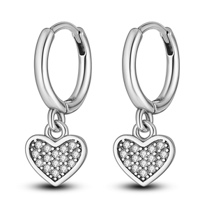 Chams De Plata 925 Heart Butterfly Drop Earring