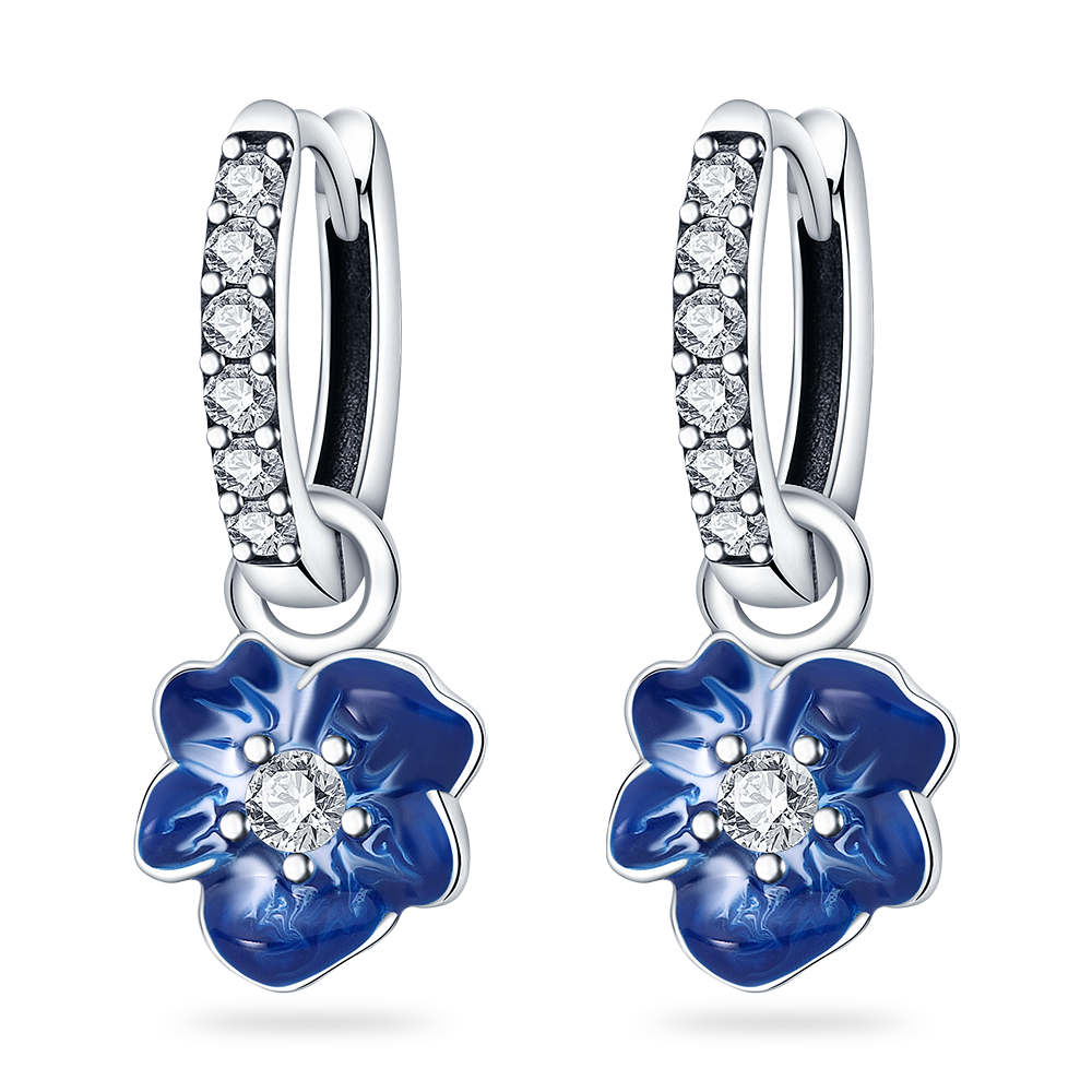 Chams De Plata 925 Heart Butterfly Drop Earring